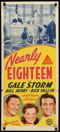 3y800 NEARLY EIGHTEEN Aust daybill '43 art of Gale Storm, William Henry & Rick Vallin!