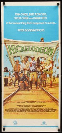 3y804 NICKELODEON Aust daybill '76 Ryan O'Neal, Burt Reynolds, Tatum O'Neal, Brian Keith!
