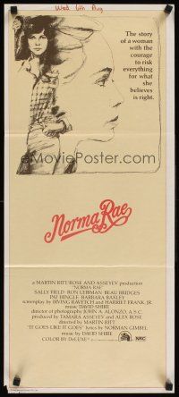3y811 NORMA RAE Aust daybill '79 Sally Field in story of woman with courage to risk everything!