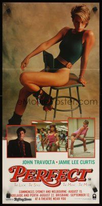 3y837 PERFECT advance Aust daybill '85 sexy Jamie Lee Curtis, Marilu Henner & John Travolta!