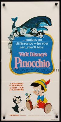 3y842 PINOCCHIO Aust daybill R82 Disney cartoon about a wooden boy who wants to be real!