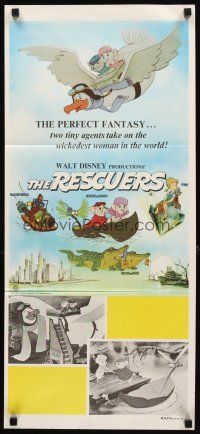 3y874 RESCUERS Aust daybill '77 Disney mouse mystery cartoon from the depths of Devil's Bayou!