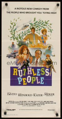3y894 RUTHLESS PEOPLE Aust daybill '86 Danny DeVito, Bette Midler, directed by Jim Abrahams