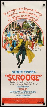 3y904 SCROOGE Aust daybill '71 Albert Finney as Ebenezer Scrooge, classic Charles Dickens story!