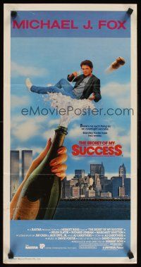 3y907 SECRET OF MY SUCCESS Aust daybill '87 Michael J. Fox & huge bottle of champagne!
