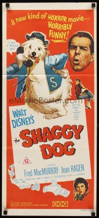 3y915 SHAGGY DOG Aust daybill R70s Disney, MacMurray in funniest sheep dog story ever told!