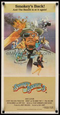 3y928 SMOKEY & THE BANDIT PART 3 Aust daybill '83 different action art of Jackie Gleason & cast!