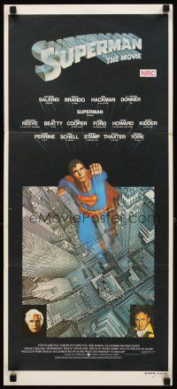3y970 SUPERMAN Aust daybill '78 comic book hero Christopher Reeve, Gene Hackman, Marlon Brando!