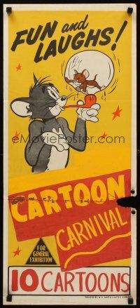 3y981 TOM & JERRY Aust daybill 1950s Cartoon Carnival, classic cat & mouse hi-jinks!
