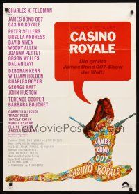 3y201 CASINO ROYALE German R70s all-star James Bond spy spoof, sexy psychedelic art by McGinnis!
