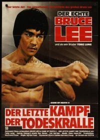 3y246 GAME OF DEATH II German '81 Si wang ta, great action image of Bruce Lee!