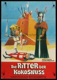 3y289 MONTY PYTHON & THE HOLY GRAIL White Title style German '75 Terry Gilliam, John Cleese!