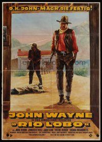 3y308 RIO LOBO German '71 Howard Hawks, Give 'em Hell, John Wayne, great cowboy image!
