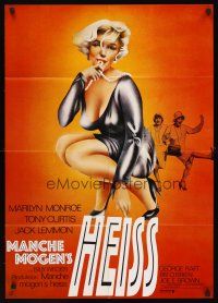 3y321 SOME LIKE IT HOT German R1971 sexy Marilyn Monroe with Tony Curtis & Jack Lemmon in drag!