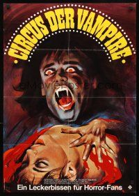 3y340 VAMPIRE CIRCUS German '72 English Hammer horror, cool Braun blood-sucker artwork!