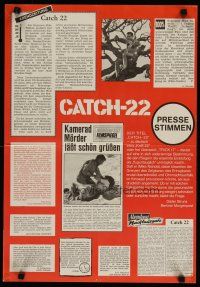 3y162 CATCH 22 German 16x23 '70 directed by Mike Nichols, based on the novel by Joseph Heller!