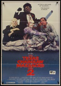 3y411 TEXAS CHAINSAW MASSACRE PART 2 New Zealand '86 Tobe Hooper horror sequel, cast portrait!