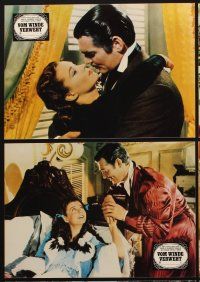 3y089 GONE WITH THE WIND 8 German LCs R70s Clark Gable, Vivien Leigh, Howard, all-time classic!