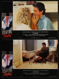 3y059 FATAL ATTRACTION 10 Spanish LCs '87 Michael Douglas, Glenn Close, terrifying love story!