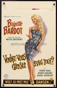 4a402 COME DANCE WITH ME Belgian '59 Voulez-vous Danser avec Moi?, sexy beckoning Brigitte Bardot!