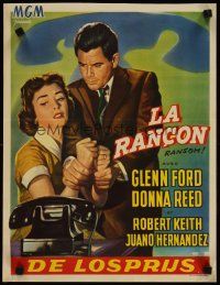 4a490 RANSOM Belgian '56 different art of Glenn Ford & Donna Reed waiting by phone!