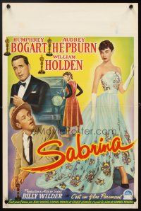4a497 SABRINA Belgian '54 Audrey Hepburn, Humphrey Bogart, William Holden, Billy Wilder