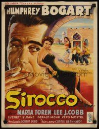 4a509 SIROCCO Belgian '51 Humphrey Bogart goes beyond Casablanca in Damascus, sexy Marta Toren!
