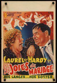 4a532 TWICE TWO Belgian R50s wacky art of Stan Laurel & Oliver Hardy, Hal Roach