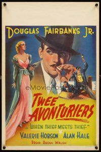 4a542 WHEN THIEF MEETS THIEF Belgian '40s Douglas Fairbanks Jr & Alan Hale, Valerie Hobson w/gun!