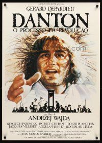 4a009 DANTON Brazilian '82 Andrzej Wajda, cool art of Gerard Depardieu in title role!