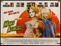 4a345 MARS ATTACKS! DS British quad '96 directed by Tim Burton, great sci-fi art by Philip Castle!