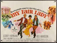 4a352 MY FAIR LADY British quad R70s different art of Audrey Hepburn & Rex Harrison!