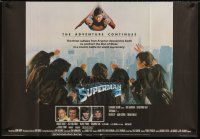 4a365 SUPERMAN II British quad '81 Christopher Reeve & Terence Stamp fly over New York City!