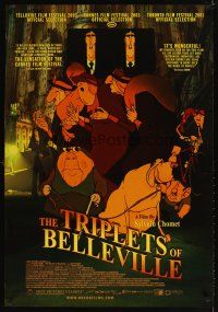 4a012 TRIPLETS OF BELLEVILLE Canadian 1sh '03 Les Triplettes de Bellville, great cartoon art!
