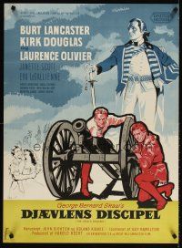 4a560 DEVIL'S DISCIPLE Danish '59 Burt Lancaster, Kirk Douglas & Laurence Olivier with cannon!