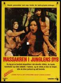 4a563 DOOMED TO DIE Danish '80 Umberto Lenzi's Mangiati vivi, cannibals & topless girl in peril!