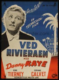 4a604 ON THE RIVIERA Danish '52 Corinne Calvet, wacky Danny Kaye, different!