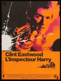 4a199 DIRTY HARRY French 23x32 '72 great art of Clint Eastwood & gun, Don Siegel crime classic!