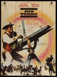 4a212 SOMETHING BIG French 23x32 '71 cool image of Dean Martin w/giant gatling gun, Brian Keith