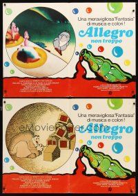 4a259 ALLEGRO NON TROPPO 6 Italian photobustas '76 Bruno Bozzetto, wacky sexy cartoon artwork!