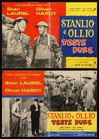 4a263 BLOCK-HEADS 2 Italian photobustas R67 Stan Laurel & Oliver Hardy, Hal Roach!
