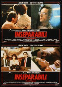 4a265 DEAD RINGERS 6 Italian photobustas '88 Jeremy Irons & Genevieve Bujold, Cronenberg directed!