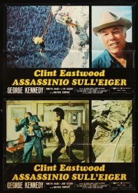 4a271 EIGER SANCTION 2 Italian photobustas '75 Clint Eastwood, George Kennedy, climbing & fighting!