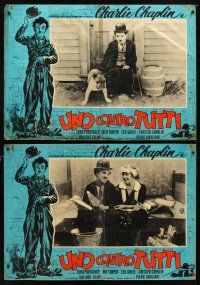 4a293 ONE AGAINST ALL 4 Italian photobustas '62 wonderful images of Charles Chaplin!