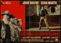 4a300 SONS OF KATIE ELDER Italian photobusta '65 John Wayne in action + line up w/Dean Martin!