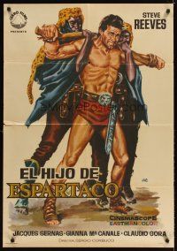 4a157 SLAVE Spanish '63 Il Figlio di Spartacus, art of Steve Reeves as the son of Spartacus!
