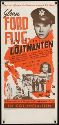 4a177 FLIGHT LIEUTENANT Swedish stolpe '43 Pat O'Brien, Evelyn Keyes, WWII pilots, Glenn Ford!