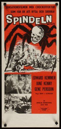 4a189 SPIDER Swedish stolpe '58 Bert I. Gordon horror, it MUST eat YOU to live!