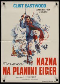 4a082 EIGER SANCTION Yugoslavian '75 Clint Eastwood's lifeline was held by the assassin he hunted!