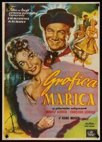 4a086 GRAFIN MARIZA Yugoslavian '58 Rudolf Schock, art of pretty Christine Gorner in title role!